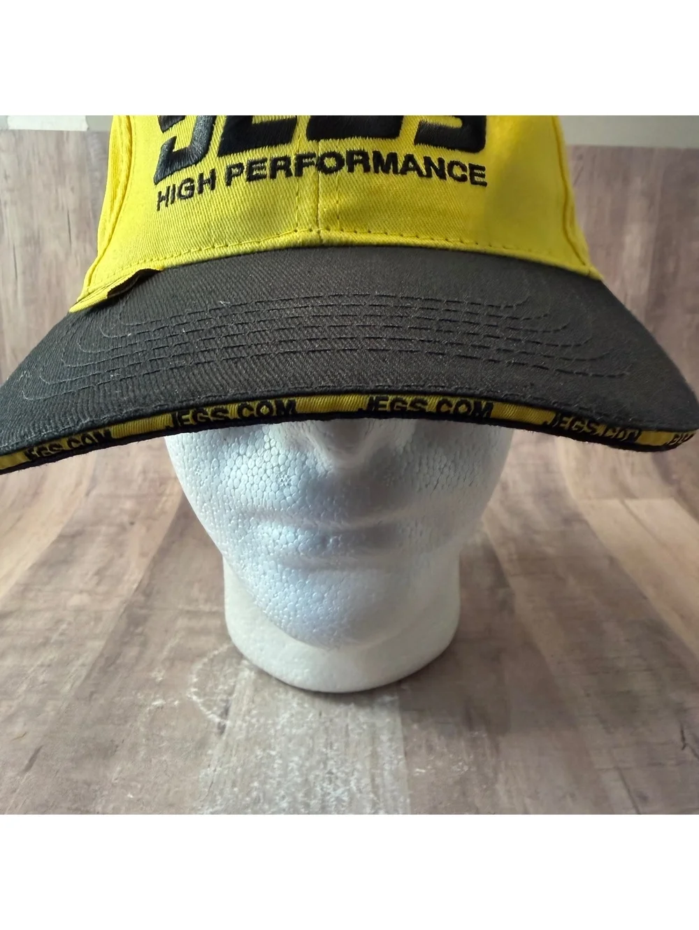 JEGS High Performance Parts Jegs.Com Hat Black & Yellow Hook & Loop Cap NEW